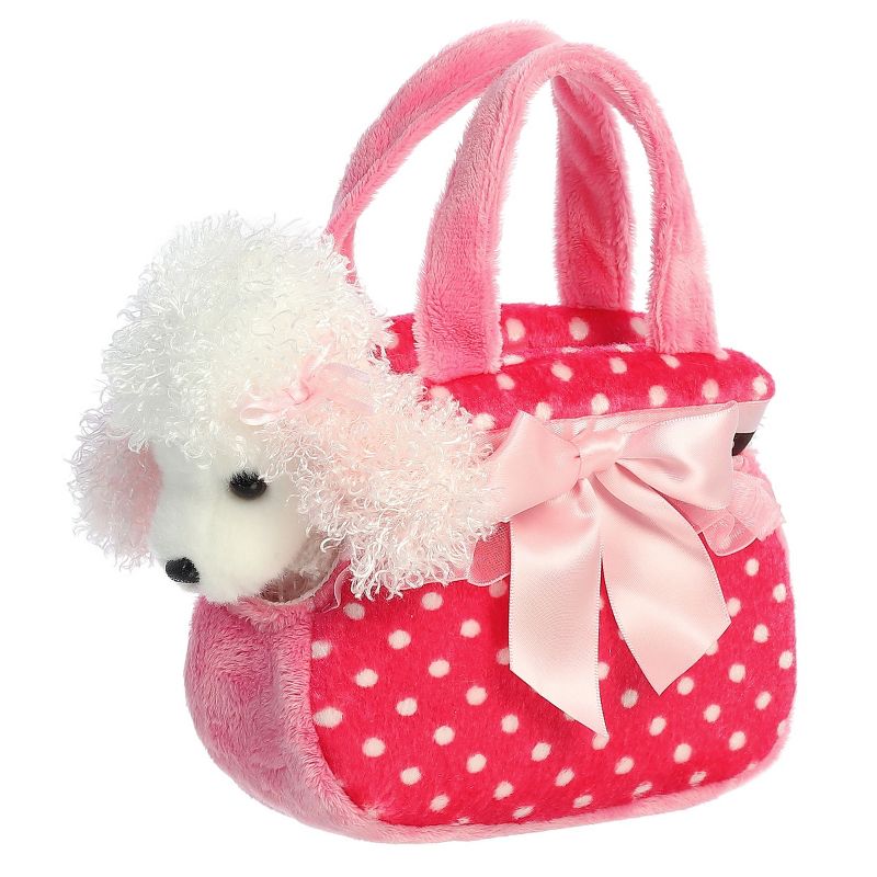 Aurora Fancy Pals 8" Pink Polka Dot Poodle Pet Carrier Stuffed Animal, 4 of 6