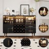 Bar Cabinet with LED Lights, Charging Station - 47 Inch Kitchen Buffet Sideboard with Drawers, Wine Rack, Liquor Cabinet for Living Room, Dining Room - 2 of 4