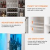 Decorative Storage Cabinets with LED Light, Glass Door Wine Cabinet, Kitchen Sideboard with Rack - 4 of 4
