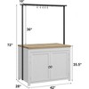 41" Kitchen Island with Storage, Multi-Functional Kitchen Cart with 2-Tier Shelves, 5 Hooks - 4 of 4