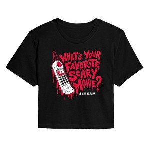 Women's - Scream - Favorite Scary Movie Cropped Graphic T-Shirt - 1 of 4