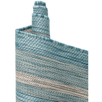 Aquamarine Elegance 4' x 6' Flat Woven Outdoor Rug