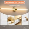POWLIG 39.4-in 1-Light Gold Modern Dimmable Wall Sconce Strip Mirror Headlights Dresser Light Bar - 4 of 4