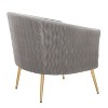 NicBex Velvet Accent Chair,Upholstered Living Room Chairs with Pleated Waves Backrest and Metal Legs,Modern Armchair,Club Chairs for Living Room - 4 of 4