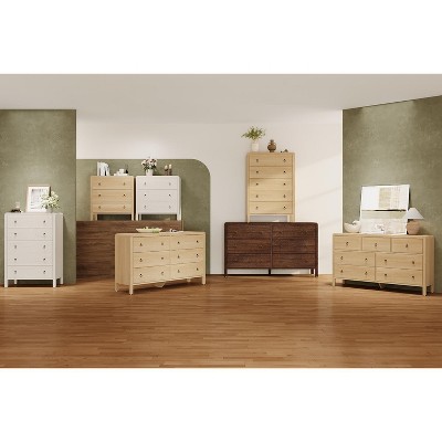Dresser for Bedroom Rattan Chest of Dressers Tall Dresser for Closet with Drawers Boho Night Stand Large