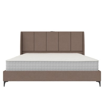 DHP Lamora Upholstered Wingback Bed with USB