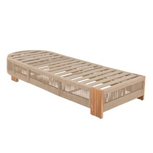 Christopher Knight Home Lariya Outdoor Adjustable Acacia Wood and Rope Chaise Lounge - 1 of 4