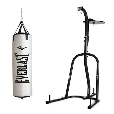 Everlast dual station punching bag stand with 100 deals lb powercore heavy bag and everhide speed bag