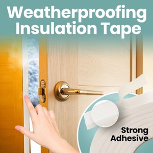 20 Feet Self Stick Low Density Foam Insulation Tape Adhesive Weather Stripping Seal for Doors and Windows - Low Density - 1 of 4