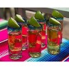Dos Sueños Mexican Hand Blown  Tequila Shot Glasses - Aqua Rim - 2oz - Set of 6 - 3 of 4