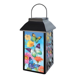 Briarwood Lane Spring Lantern 12" x 6" x 6" Fluttering Butterflies Solar For Spring Lantern - 1 of 4