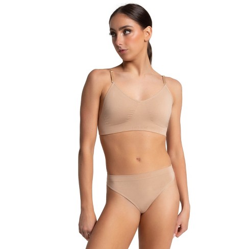 Capezio Beige Women's Seamless Clear Back Bra, X-large : Target