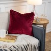 Northlight 17" Solid Wine Red Velvet Plush Square Throw Pillow with Piped Edging - image 2 of 4