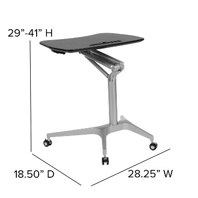 Ergonomic Mobile Sit-Stand Desk with Adjustable Height and Lockable Casters