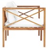 vidaXL Patio Bench with Cream Cushions Solid Teak Wood - 3 of 4