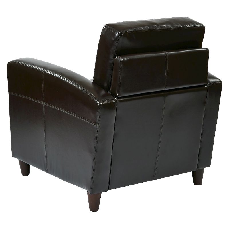 Venus Eco Leather Upholstered Club Chair Espresso - OSP Home Furnishings, 4 of 18