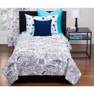 Full/Queen Under The Sea Hidden Pictures Puzzle Quilt - Highlights