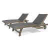 PAGED Patio Chaise Lounge Simple Wooden Folding Chair with Handle Modern Lounge Chair with Curved Design for Garden, Poolside - 3 of 4