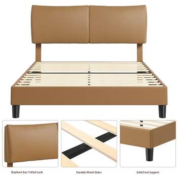 Whizmax Queen Size Platform Bed Frame with Headboard,Adjustable Bed Frame with Strong Wooden Slats