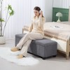 Aghana Digitals 47" Beige Corduroy Storage Ottoman Bench with Steel Frame - Footrest, End-of-Bed - 3 of 4