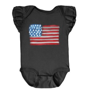 The Juniper Shop American Flag Smudged Flutter Sleeve Bodysuit - 1 of 4