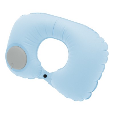 Unique Bargains Inflatable Travel Pillow Press to Inflate for Airplane Train Office