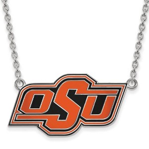 Black Bow Jewelry Sterling Silver Oklahoma State Cowboys NCAA Necklace 18 Inch - 1 of 4