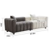 GDFStudio Ovando 87.4'' Modern Velvet Fabric 3-Seater Sofa with Metal Legs and 2 Pillows - 3 of 4