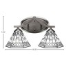 Toltec Lighting Zilo 2 - Light Vanity in  Graphite with 7" Pewter Art Glass Shade - 2 of 2