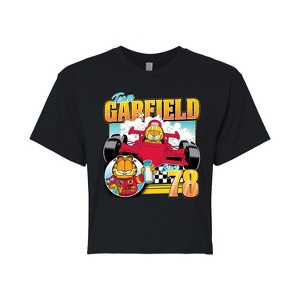 Women's - Garfield - Racing Garfield Cropped Graphic T-Shirt - 1 of 4