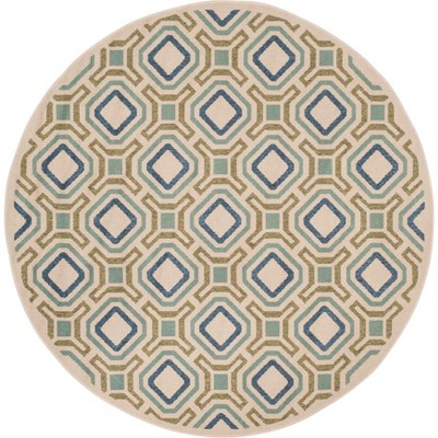 6'7"x6'7" Round Gisselle Rug Cream/Green - Safavieh