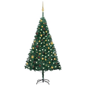 vidaXL Artificial Christmas Tree with LEDs & Ball Set - 1 of 4