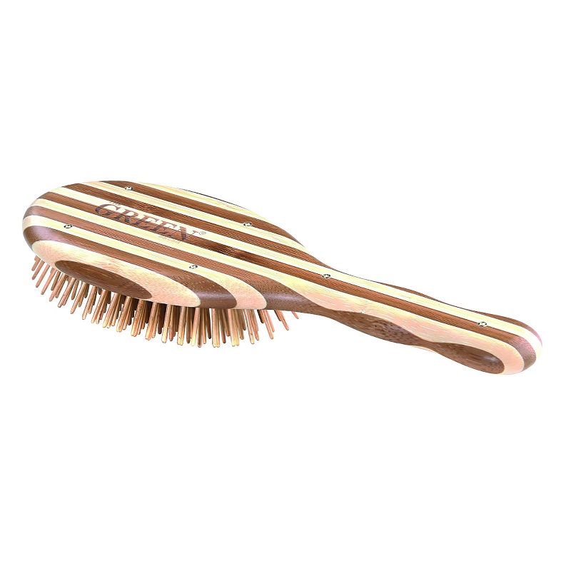 Bass Brushes The Green Brush - Premium Bamboo Handle and Bamboo Pin Style & Detangle Hair Brush, 4 of 6