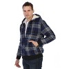 Gioberti Men's Checkered Flannel Hoodie Jacket with Faux Shearling Lining - 3 of 4
