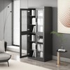 PexFix 36" Modern Wood Bookshelf Storage Cabinet with 2 Glass Door and Adjustable Shelf for Kitchen Bedroom Entryway Living Room Dinning Room Black - 4 of 4