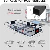 500Lbs Folding Hitch Cargo Basket, 60"x21"x6" Expanded Cargo Basket with Waterproof Bag Anti-Wobble Stabilizer Steel Folding Rack with Reinforced Net - 4 of 4