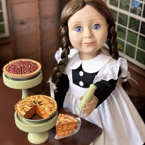 The Queen's Treasures 18" Doll Food, Apple & Pecan Pies, Pans, and 2 Cake Stands - 1 of 4