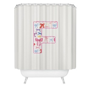 Deny Designs April Lane Art Fancy Bow Monogram Shower Curtain - 1 of 3