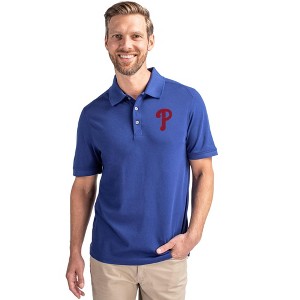 Philadelphia Phillies Cutter & Buck Advantage Eco Tri-Blend Pique Mens Polo - 1 of 1