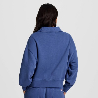 Champion Women's Long Sleeve Fleece 1/4 Snap Cropped Pullover - image 2