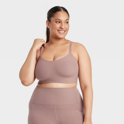 Image of Women's Everyday Soft Light Support Strappy Sports Bra - All In Motion™ Light Brown 2X