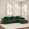 TiramisuBest Modular Convertible Sofa, Oversized 2-Person Corduroy Cloud Velvet Sofa Bed, Flexible Configuration, Green - 3 of 4