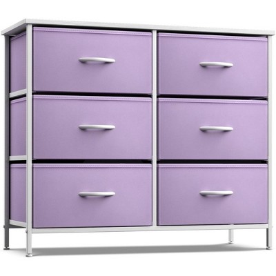 Sorbus 6 Drawers Dresser- Storage Unit with Steel Frame, Wood Top, Fabric Bins - for Bedroom, Closet, Office and more