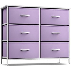 Sorbus 6 Drawers Dresser- Storage Unit with Steel Frame, Wood Top, Fabric Bins - for Bedroom, Closet, Office and more - 1 of 4