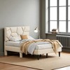Full Size Upholstered Platform Bed Frame with Linen Headboard, Noise-Free Design, Under Bed Storage, No Box Spring Needed, 397 lbs Capacity - 3 of 4