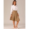 INSPIRE CHIC Women's High Waist Button Decor Vintage Pleated Flared Midi Skirt - 2 of 4