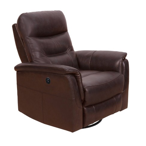 Palermo Leather Power Swivel Glider Recliner