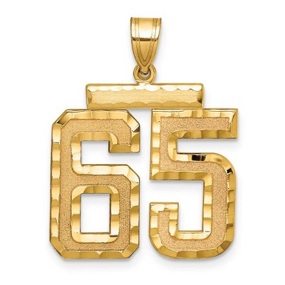 Black Bow Jewelry 14k Yellow Gold, Varsity Collection, Large D/C Pendant Number 65