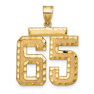 Black Bow Jewelry 14k Yellow Gold, Varsity Collection, Large D/C Pendant Number 65 - 1 of 3