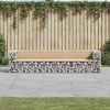 vidaXL Garden Bench Brown and Silver Solid pine wood, Galvanized steel - 2 of 4